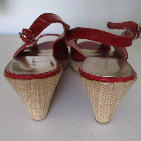 Tommy Hilfiger "Chevella" Red Slingback Open Toe Espadrille w/2.5" Wedge Heel-9M - Picture 8 of 9